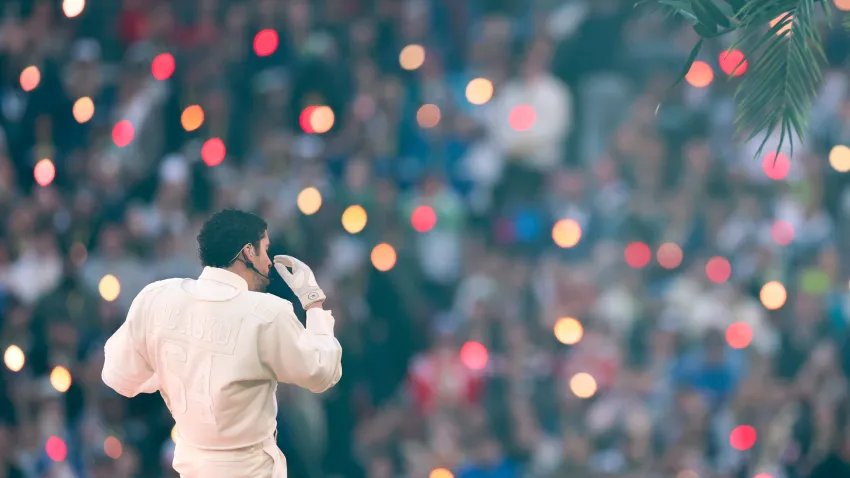 Bad Bunny Super Bowl halftime performance with real wedding on stage